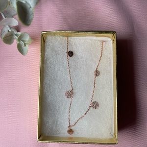 Rose gold diamond circles necklace
